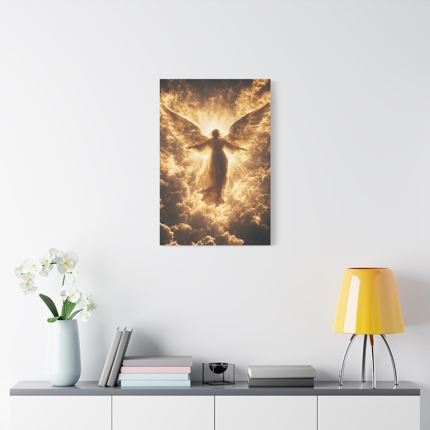 Heavenly Angel Canvas Print, Spiritual Wall Art, Home Decor, Gift for Faith, Inspirational Artwork, Angelic Guardian Decor