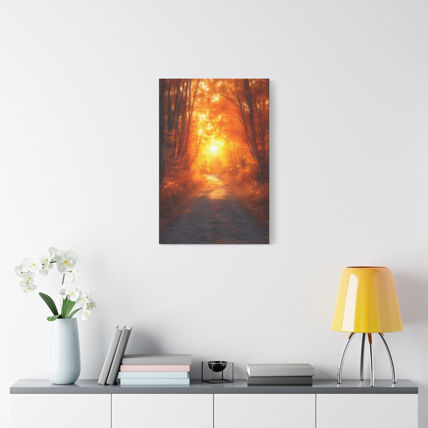 Autumn Pathway Canvas Print, Fall Decor, Nature Wall Art, Home Decor, Gift for Nature Lovers, Cozy Living Room Decoration