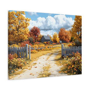 Autumn Landscape Canvas Print, Fall Decor, Farmhouse Wall Art, Nature Artwork, Seasonal Home Decoration