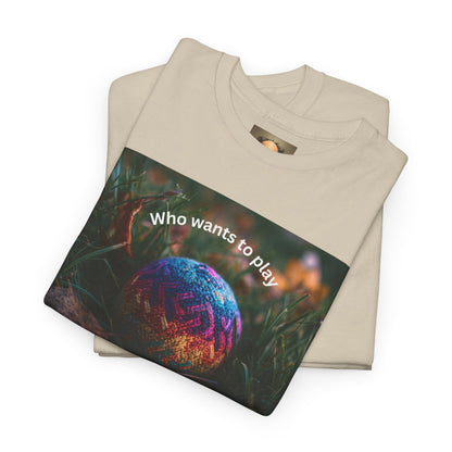 Playful Unisex Heavy Cotton Tee featuring humorous hacky sack graphic, perfect for casual wear.