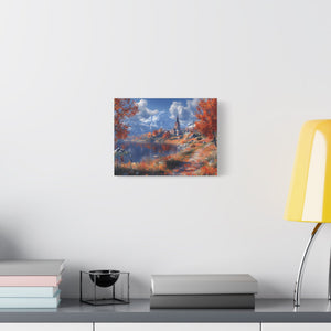 Autumn Landscape Canvas Art, Fall Wall Decor, Nature Artwork, Home Decoration, Seasonal Gift, Scenic Painting