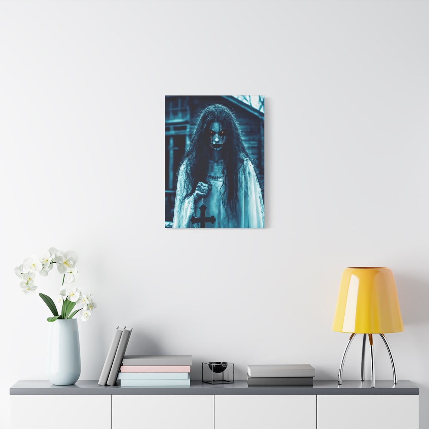 Spooky Horror Matte Canvas Wall Art - Creepy Decor for Halloween, Ghostly Home Decor, Dark Art for Gothic Lovers, Unique Gift Idea