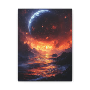 Stretched Canvas Art Print, Cosmic Landscape, Wall Decor, Galaxy Artwork, Home Gallery, Celestial Gift, Space Vibe