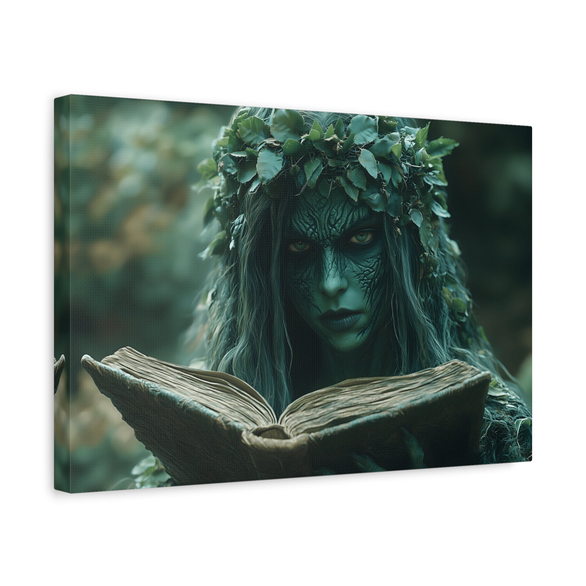 Forest Goddess Art Canvas Wall Décor, Nature Lover Gift, Boho Home Decoration, Fantasy Artwork, Unique Gift Idea