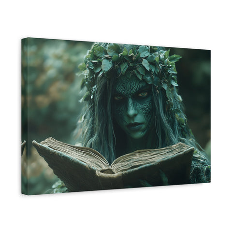 Forest Goddess Art Canvas Wall Décor, Nature Lover Gift, Boho Home Decoration, Fantasy Artwork, Unique Gift Idea