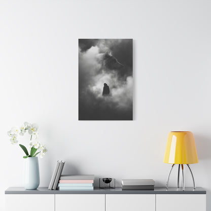 Black and White Wolf Canvas Art Print, Animal Wall Decor, Nature-Inspired Home Decor, Wilderness Art, Unique Gift Idea, Modern Aesthetic