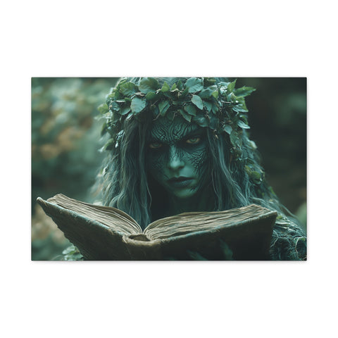 Forest Goddess Art Canvas Wall Décor, Nature Lover Gift, Boho Home Decoration, Fantasy Artwork, Unique Gift Idea
