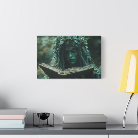 Forest Goddess Art Canvas Wall Décor, Nature Lover Gift, Boho Home Decoration, Fantasy Artwork, Unique Gift Idea