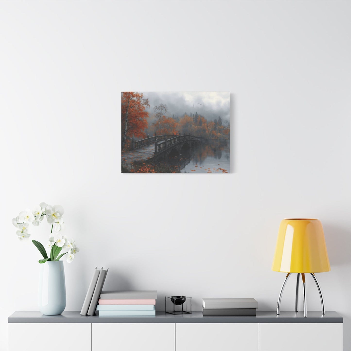 Autumn Landscape Canvas Print, Cozy Home Decor, Fall Artwork for Living Room, Gift for Nature Lovers, Fall Themed Wall Art