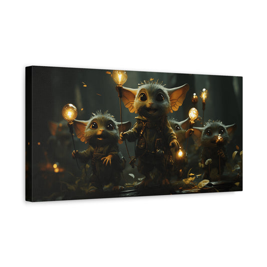 Whimsical Creature Canvas Art, Magic Decor, Playful Wall Art, Fantasy Home Decor, Kids Room Art