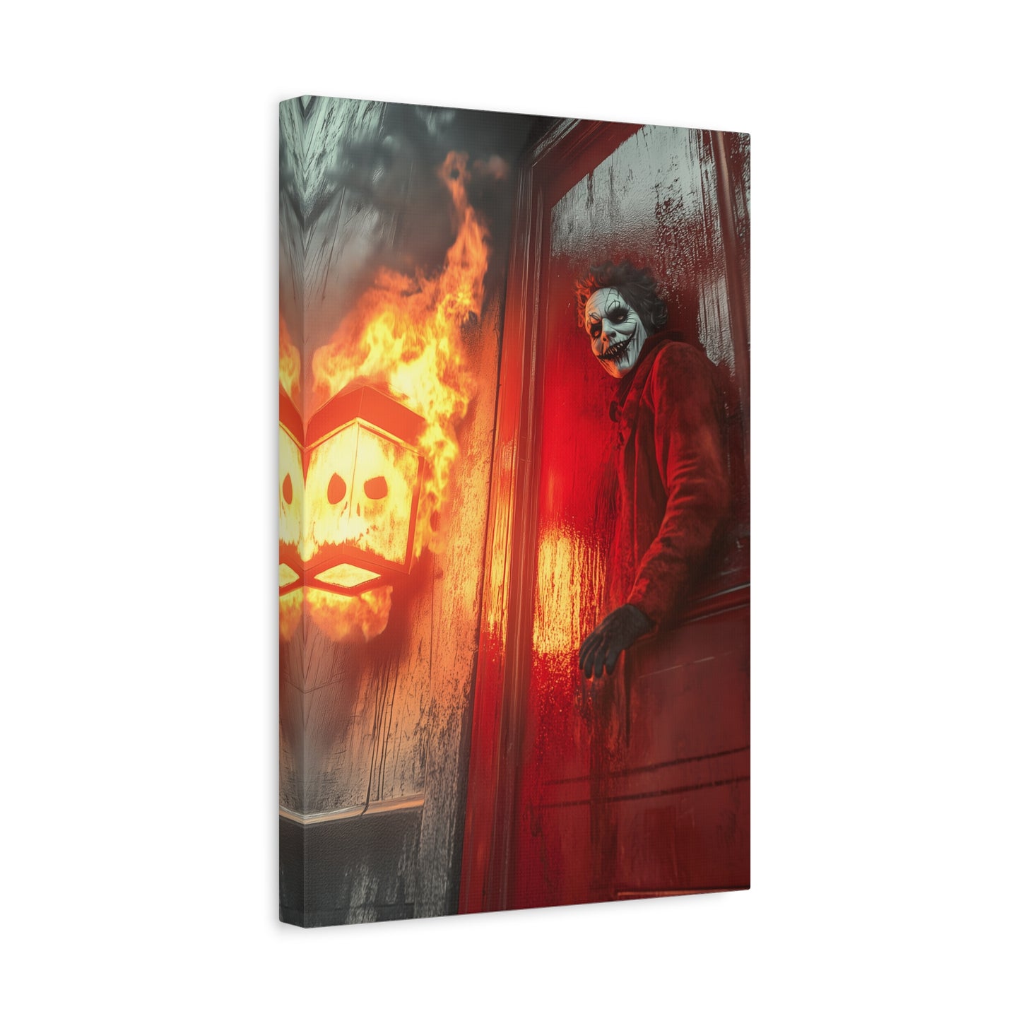 Halloween Horror Art Print, Spooky Home Decor, Creepy Wall Art, Unique Gift for Haunted House Lovers, Matte Canvas Artwork