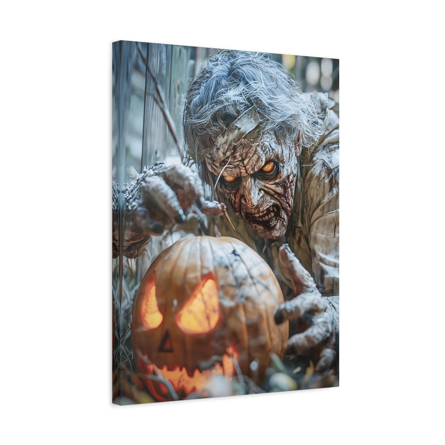 Halloween Canvas Art Print, Creepy Wall Decor, Spooky Home Decor, Haunted House Decoration, Fall Artwork, Pumpkin Scare