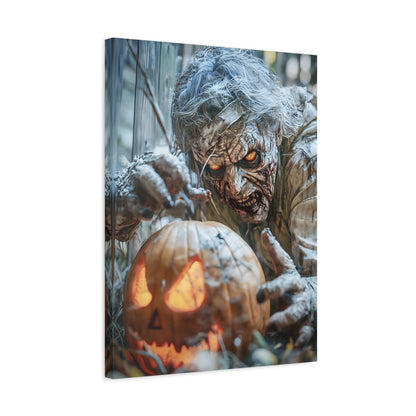 Halloween Canvas Art Print, Creepy Wall Decor, Spooky Home Decor, Haunted House Decoration, Fall Artwork, Pumpkin Scare