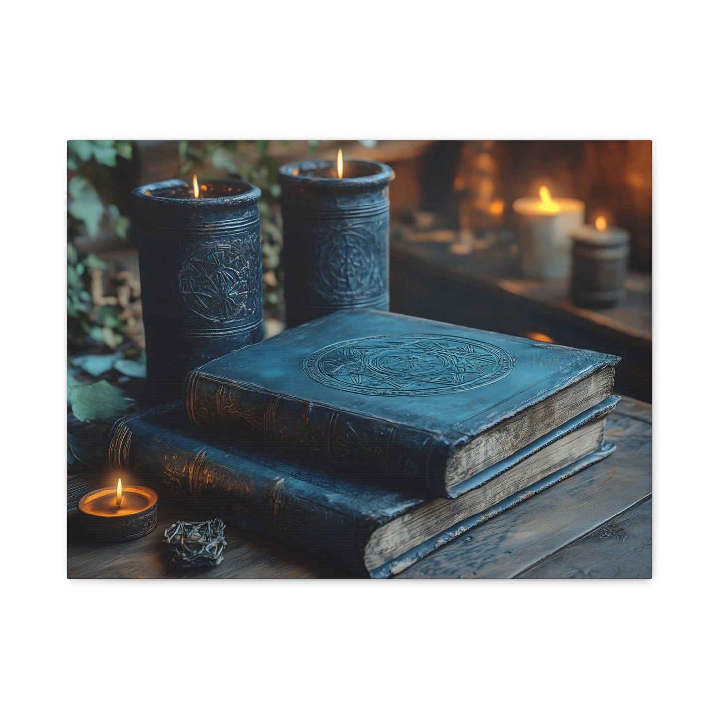 Enchanting Matte Canvas Wall Art, Cozy Home Decor, Perfect for Bohemian Vibes, Fall Celebrations, Unique Gift for Book Lovers