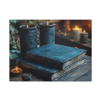 Enchanting Matte Canvas Wall Art, Cozy Home Decor, Perfect for Bohemian Vibes, Fall Celebrations, Unique Gift for Book Lovers