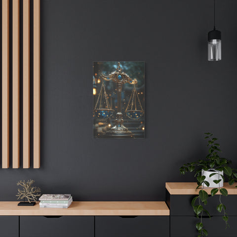 Celestial Scales Canvas Art, Starry Balance Wall Decor, Astrology Gift, Cosmo Home Decor, Spiritual Artwork, Zodiac Decoration