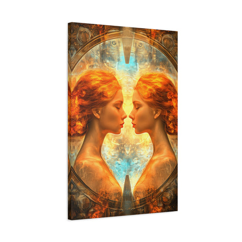 Artistic Gemini Canvas Print, Home Decor, Gallery Artwork, Unique Gift, Contemporary Art