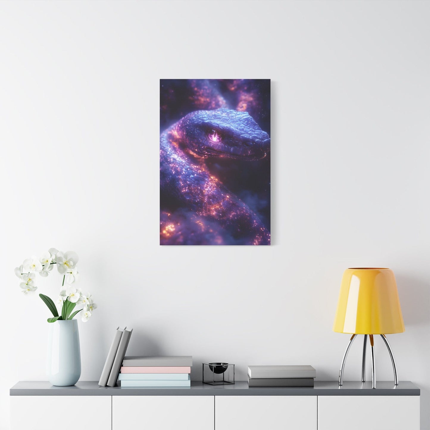 Cosmic Creature Canvas Art, Wall Decor, Home Gallery, Unique Gift, Space-Inspired Art, Mystic Snake Print