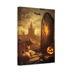 Halloween Canvas Art Print, Spooky Decor for Fall, Haunted House Wall Art, Perfect for Halloween, Autumn Decorations