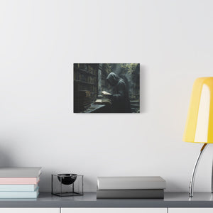 Mysterious Library Canvas Print, Dark Academia Wall Art, Book Lover Gift, Gothic Home Decor, Reading Nook Decoration, Unique Wall Art