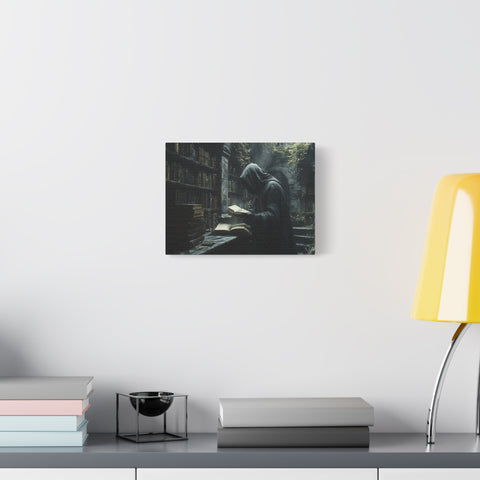 Mysterious Library Canvas Print, Dark Academia Wall Art, Book Lover Gift, Gothic Home Decor, Reading Nook Decoration, Unique Wall Art