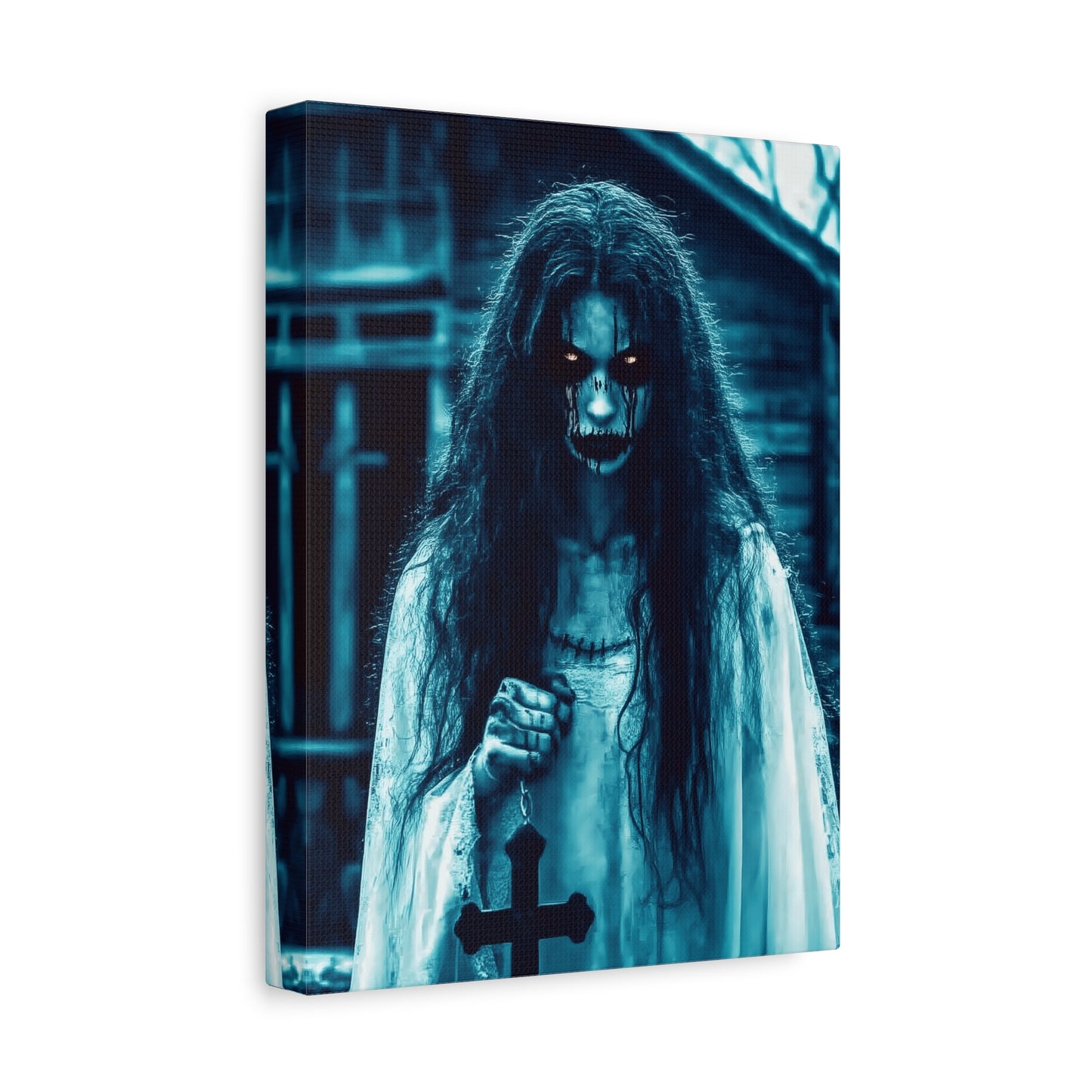 Spooky Horror Matte Canvas Wall Art - Creepy Decor for Halloween, Ghostly Home Decor, Dark Art for Gothic Lovers, Unique Gift Idea
