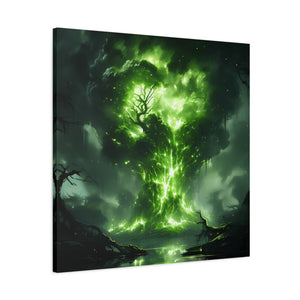 Enchanted Tree Canvas Art Print, Nature Home Decor, Forest Wall Art, Living Room Decoration, Gift for Nature Lovers, Green Wall Art