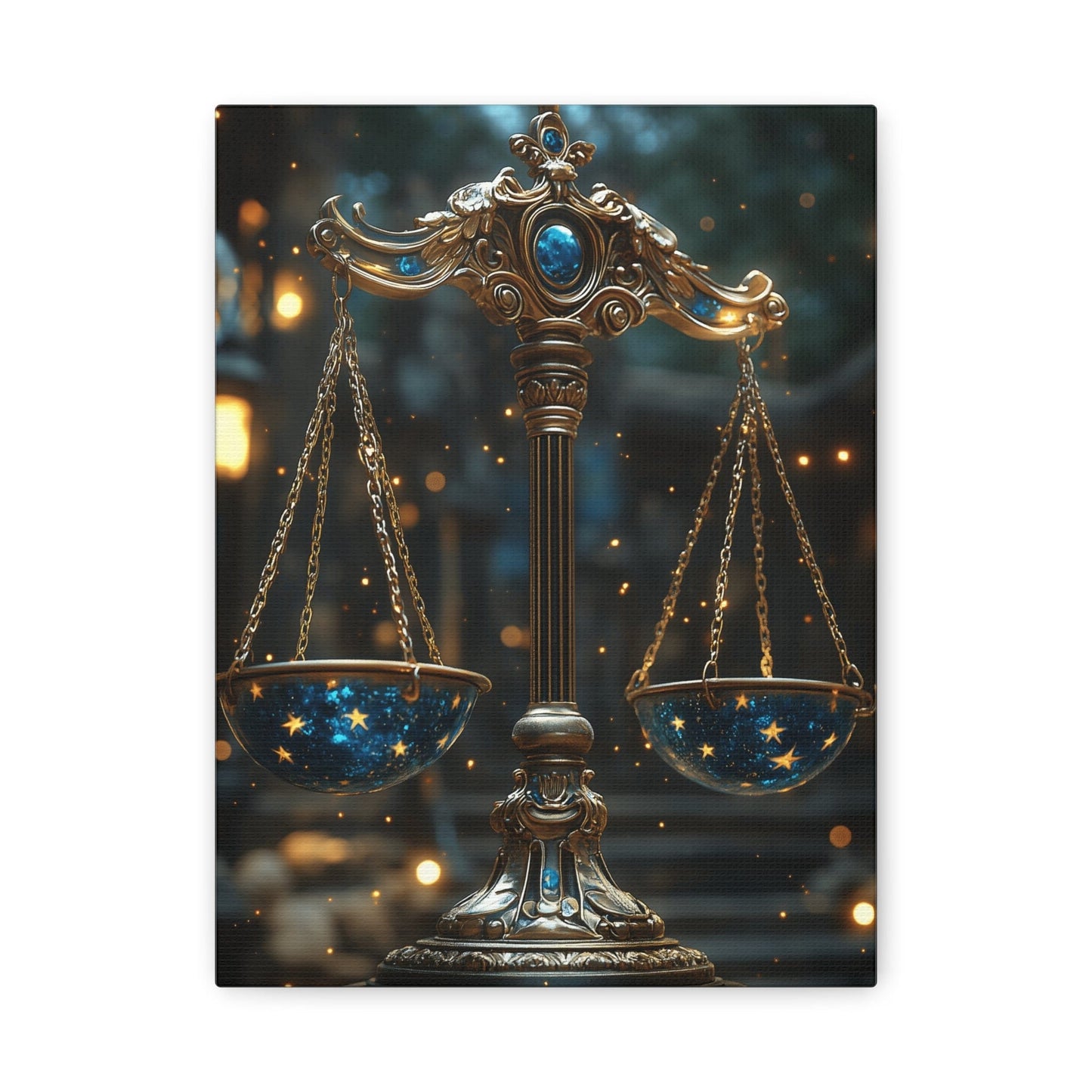 Celestial Scales Canvas Art, Starry Balance Wall Decor, Astrology Gift, Cosmo Home Decor, Spiritual Artwork, Zodiac Decoration