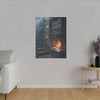 Enchanted Library Canvas Art, Cozy Fireplace Wall Décor, Fantasy-Inspired Book Nook, Magical Home Décor