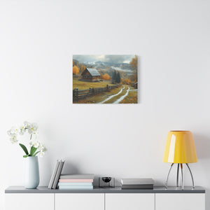 Autumn Landscape Canvas Art, Nature Wall Decor, Cozy Home Aesthetic, Seasonal Artwork, Gift for Nature Lovers