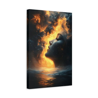 Canvas Wall Art, Modern Portrait, Abstract Design, Home Decor, Unique Gift, Inspirational Art, Boho Decor, Dreamy Atmosphere