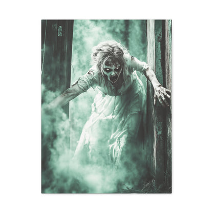 Haunting Matte Canvas Print, Wall Art for Halloween, Scary Decor, Spooky Home Decoration, Horror Lovers Gift, Creepy Artwork