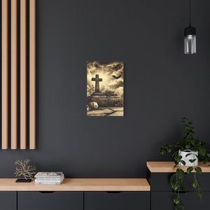 Gothic Halloween Wall Art, Perfect for Home Decor, Spooky Aesthetic, Graveyard Scene, Autumn Decor, Haunted House