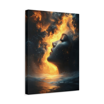 Canvas Wall Art, Modern Portrait, Abstract Design, Home Decor, Unique Gift, Inspirational Art, Boho Decor, Dreamy Atmosphere