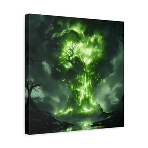 Enchanted Tree Canvas Art Print, Nature Home Decor, Forest Wall Art, Living Room Decoration, Gift for Nature Lovers, Green Wall Art