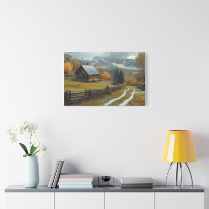 Autumn Landscape Canvas Art, Nature Wall Decor, Cozy Home Aesthetic, Seasonal Artwork, Gift for Nature Lovers