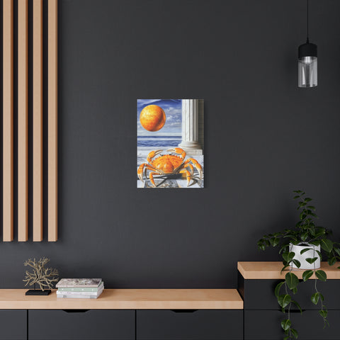 Vibrant Crab Art Canvas Print, Coastal Home Decor, Beach Wall Art, Unique Gift for Ocean Lovers, Nautical Themed Artwork, Summer Decor