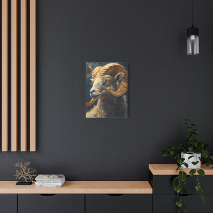 Ram Portrait Matte Canvas Wall Art, Animal Decor for Home, Rustic Wall Decor, Gift for Animal Lovers, Unique Birthday Gift