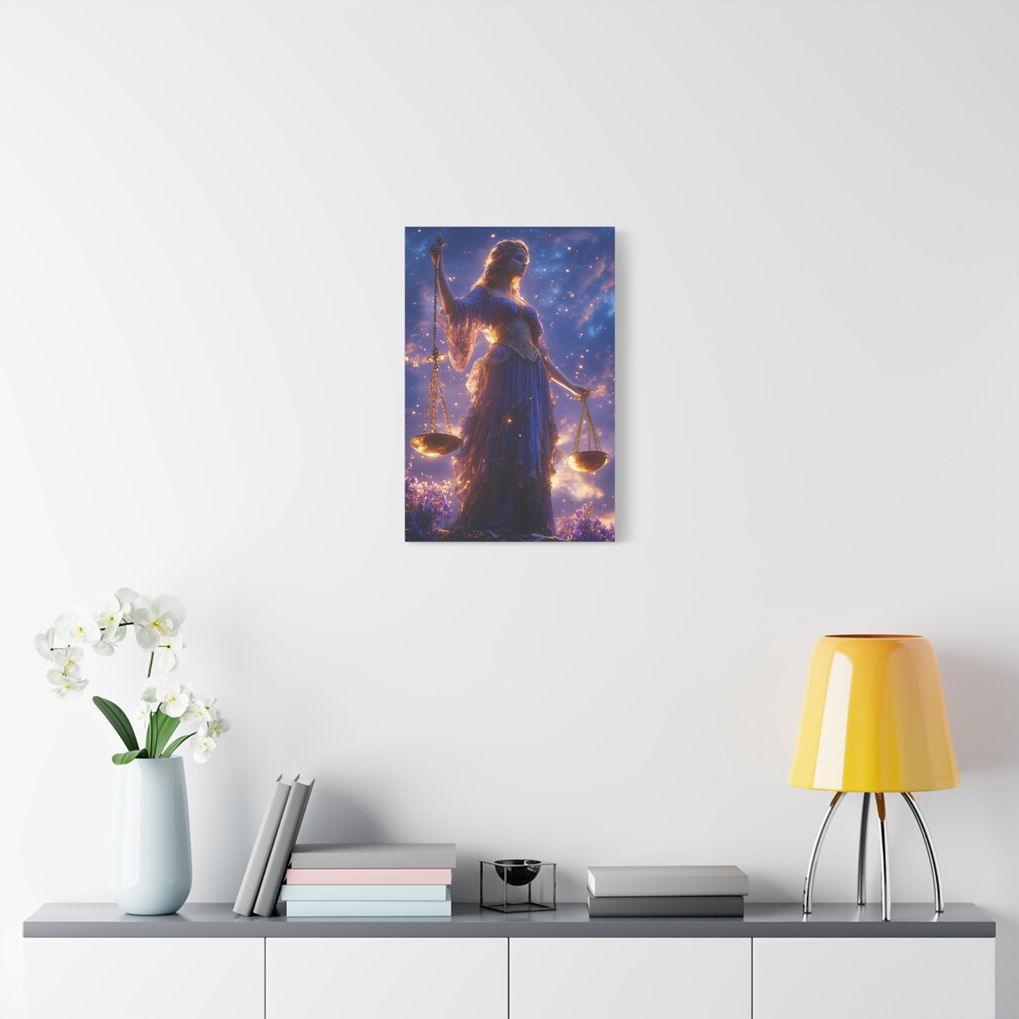 Elegant Justice-Themed Canvas Art Print, Inspirational Home Decor, Perfect Gift for Law Students, Libra Decor, Goddess of Justice Wall Art