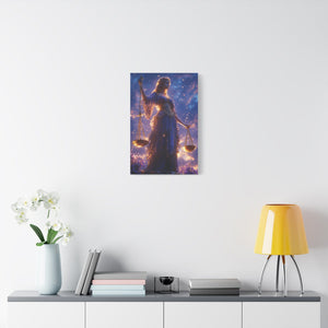 Elegant Justice-Themed Canvas Art Print, Inspirational Home Decor, Perfect Gift for Law Students, Libra Decor, Goddess of Justice Wall Art