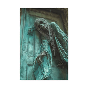 Eerie Ghost Wall Art Canvas, Perfect for Halloween Decor, Creepy Artwork for Home, Macabre Gift Idea, Spooky Room Accent