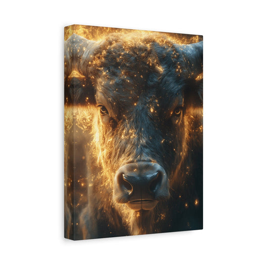 Stretched Canvas Wall Art, Bull Artwork for Home Decor, Rustic Farmhouse Style, Perfect Gift for Animal Lovers, Ideal for Living Room [...]