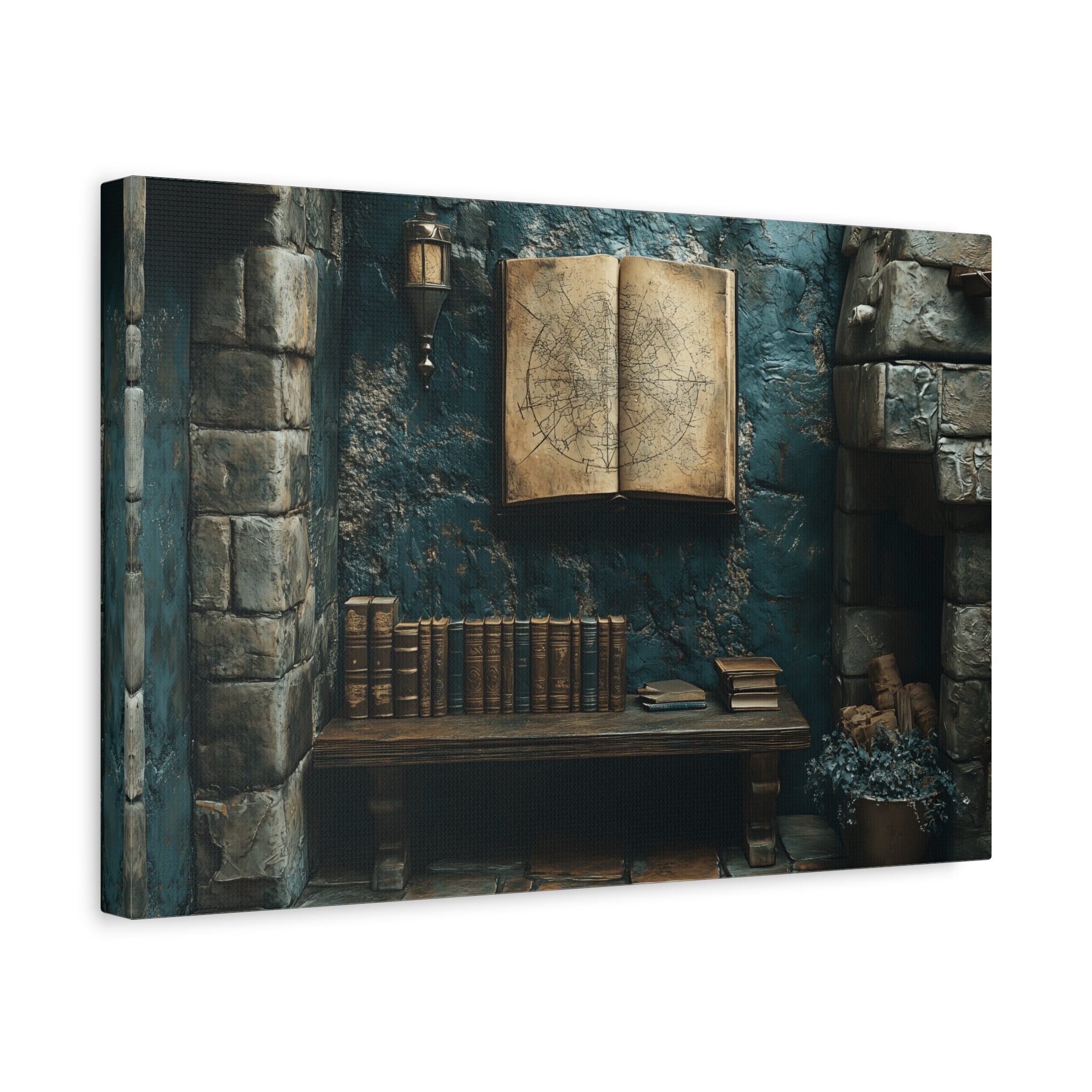 Fantasy Book Nook Wall Art, Cozy Home Decor, Literary Gifts, Reading Corner Artwork, Book Lovers Decor, Magical Canvas Print