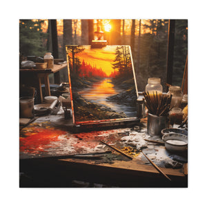 Sunset Landscape Canvas Art, Nature Decor, Home Wall Art, Gift for Art Lovers, Gallery Wrap, Modern Artwork
