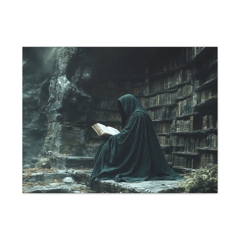 Mystical Reading Wall Art, Canvas Print for Book Lovers, Cozy Home Decor, Fantasy Artwork, Perfect Gift for Readers