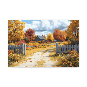 Autumn Landscape Canvas Print, Fall Decor, Farmhouse Wall Art, Nature Artwork, Seasonal Home Decoration