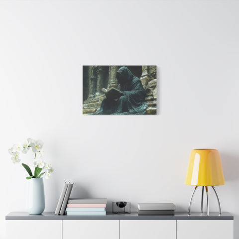 Mystical Monk Stretched Canvas Art, Dark Fantasy Wall Decor, Esoteric Home Decor, Unique Gifts for Art Lovers, Spiritual Artwork
