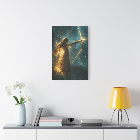 Celestial Archer Canvas Art Print, Dreamy Home Decor for Art Lovers, Gift for Her, Modern Wall Art, Bohemian Room Decor
