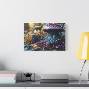 Enchanted Mushroom Canvas Print, Nature Wall Art, Fairy Tale Décor, Magical Home Accent