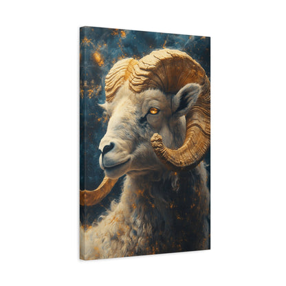 Ram Portrait Matte Canvas Wall Art, Animal Decor for Home, Rustic Wall Decor, Gift for Animal Lovers, Unique Birthday Gift